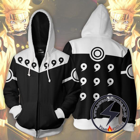 Naruto 6 Paths Black Zip Up Hoodie Jacket
